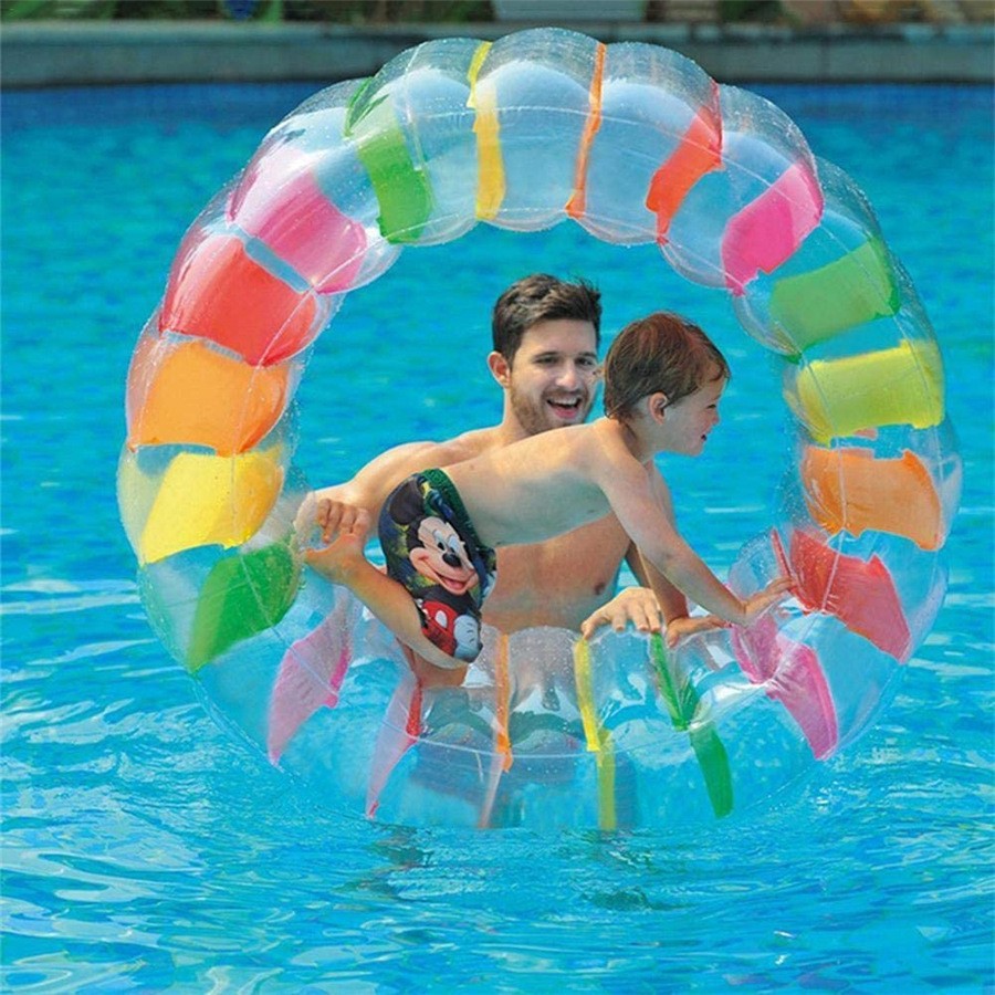 メーカーの現物カラーの空気入れのボールのおもちゃの芝生の水上のローラーの子供の爬行のローラーの親子はインタラクティブです。