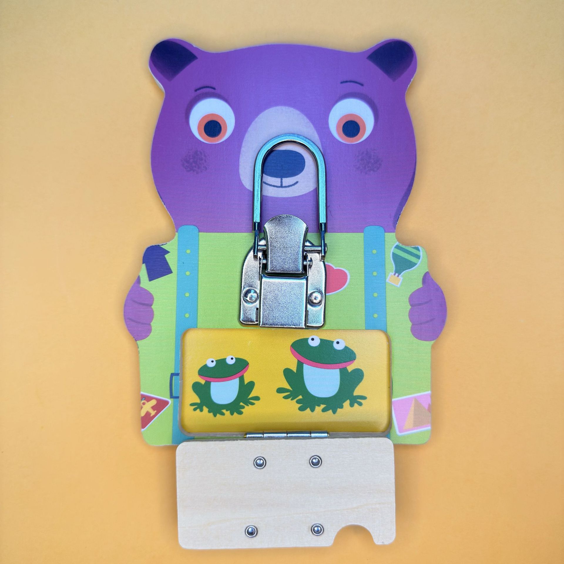 Animal lock box, fine motor skills lock opening for toddlers, educational early learning enlightenment wooden toys, busy board