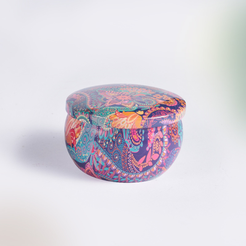 Venta al por mayor regalo de estilo étnico planta de soja cera aromaterapia vela decoración del hogar hojalata aromaterapia hierro puede vela