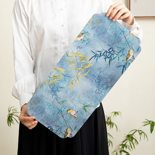 New Chinese-style Waterproof Tea Mat Double-sided Table Flag National Style Tea Table Heat Insulation Mat Pot Bearing Tablecloth Zen Placemat Coffee Mat