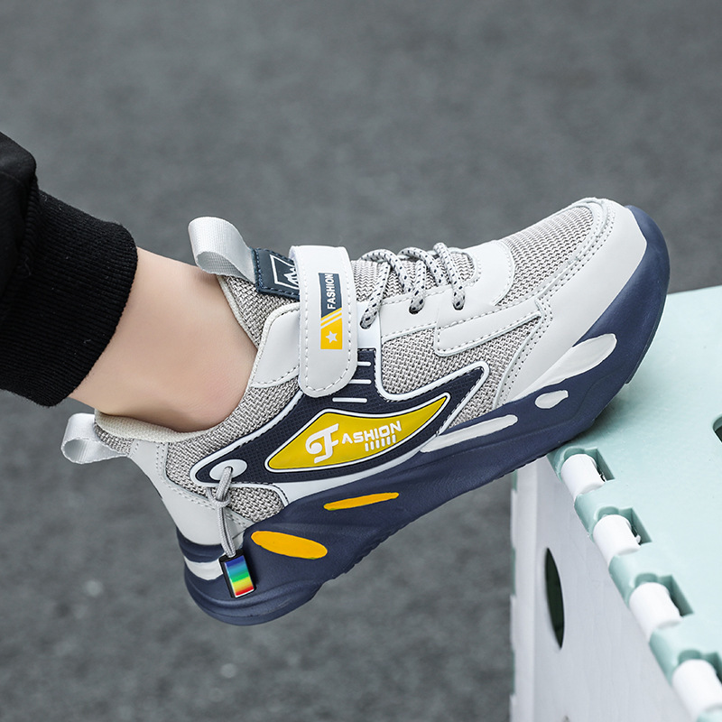 2024 otoño zapatos deportivos para niños malla transpirable, ligero y desodorante zapatos para correr para niños con cordones zapatos para niños con publicación mágica