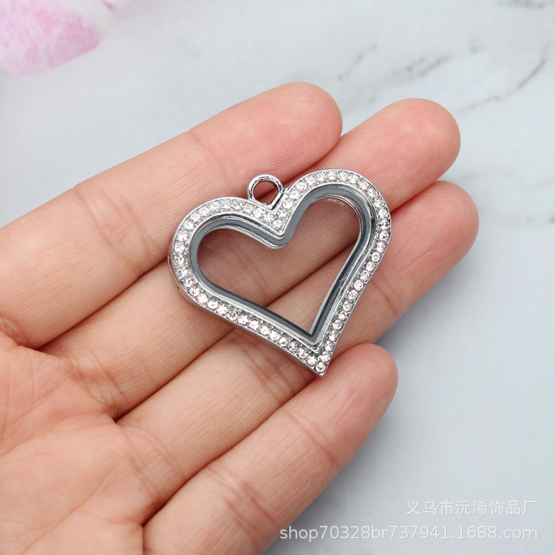 Heart-Shaped Gawu Box Pendant Openable Glass Phase Boxed Cinnabar Necklace Pendant