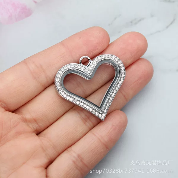Heart-Shaped Gawu Box Pendant Openable Glass Phase Boxed Cinnabar Necklace Pendant