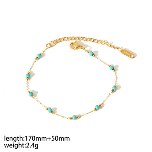  European and American Internet celebrity new color natural stone necklace 18K gold stainless steel irregular raw stone necklace jewelry