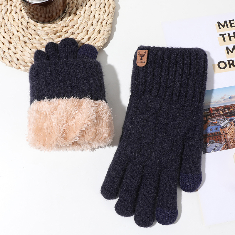 Demi-season windproof keep warm solid color knitted fashionable…