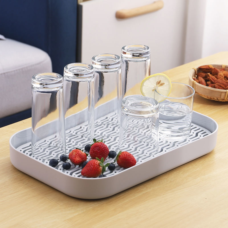 Tazas de doble capa bandeja de drenaje de agua sala de estar hogar taza de mesa taza de menú bandeja taza de almacenamiento profundizar estante de almacenamiento
