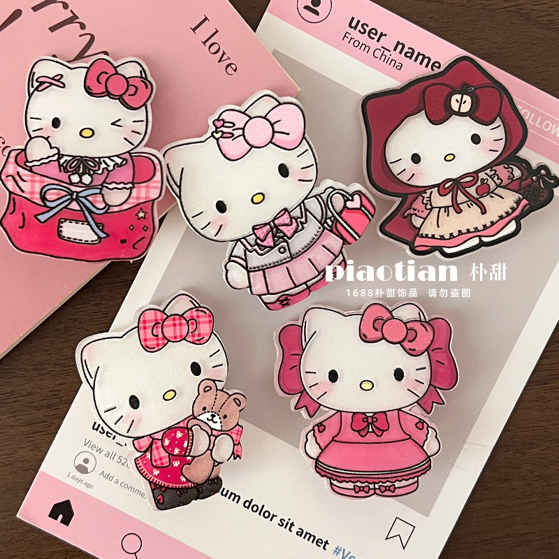 New Retro Cute Kitten Acrylic Hair Clip Sweet Girly Heart Bangs Side Clip Versatile Duckbill Clip for Broken Hair New Retro Cute Kitten Acrylic Hair Clip Sweet Girly Heart Bangs Side Clip Versatile Duckbill Clip for Broken Hair