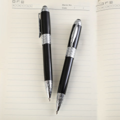 葉子筆夾雕花鏤空商務金屬圓珠筆廣告禮品中油筆寶珠筆簽字筆