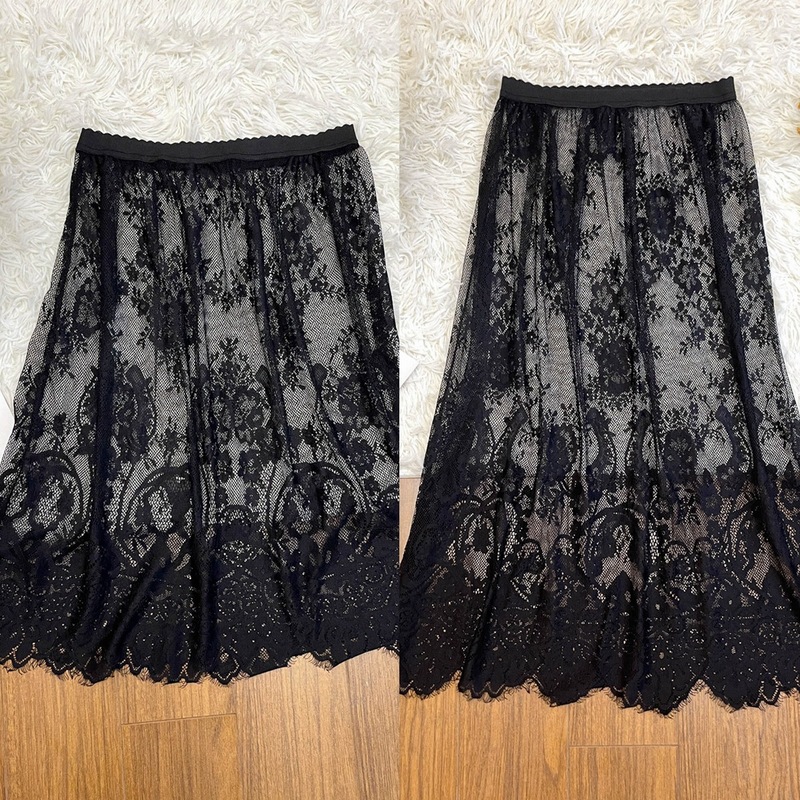 新しいメッシュインナーガーゼスカート、レーススカート、女性用スカート、秋の白いチャイナドレスライニングスカートを重ね着|undefined