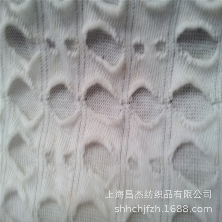蛀虫丝提花布 洞洞布 开口笑针织布 蛀虫纱针织布 洞眼提花针织布
