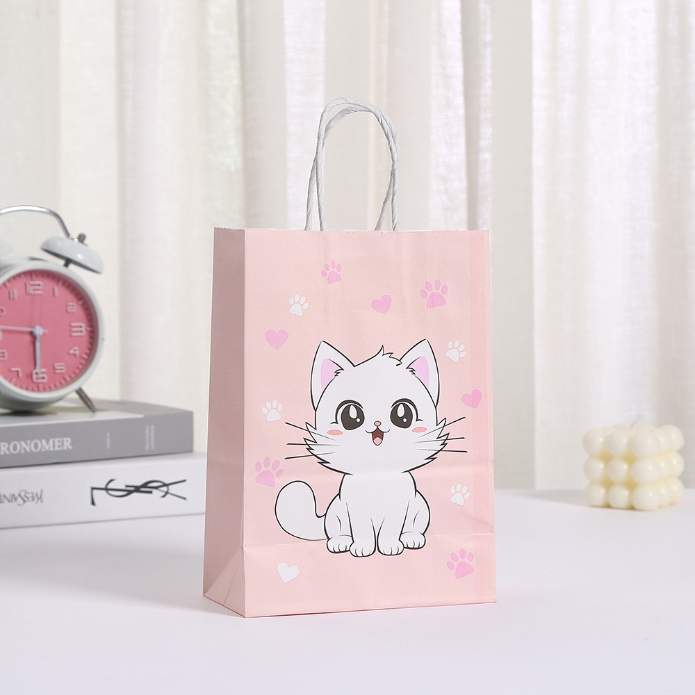 New cartoon cute cat party cowhide paper gift bag small animal cat and cat pattern series gift bag spot 6