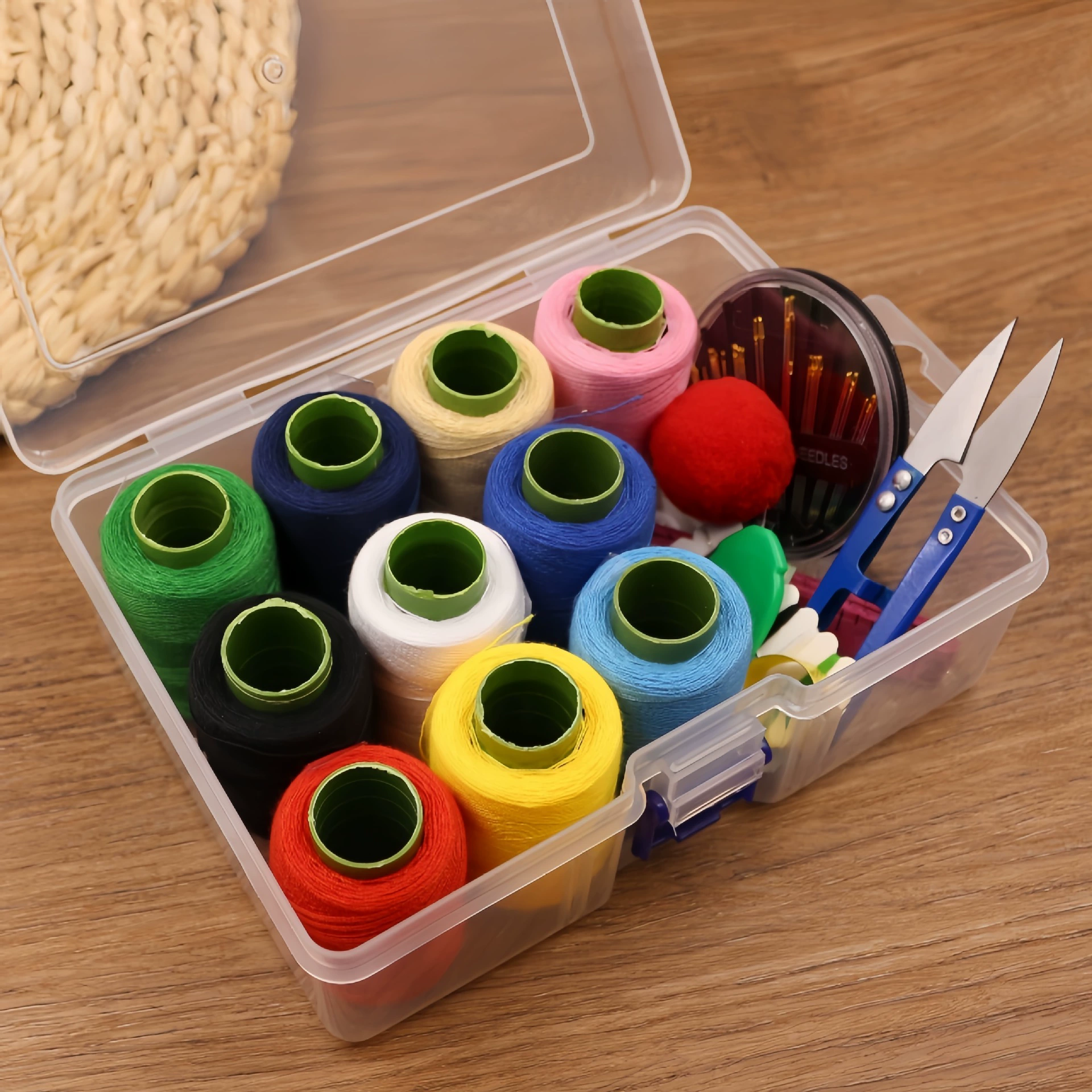 Швейная коробка, бытовой практичный набор игл и ниток для шитья, портативный швейный набор для семейного общежития, высококачественная коробка для хранения