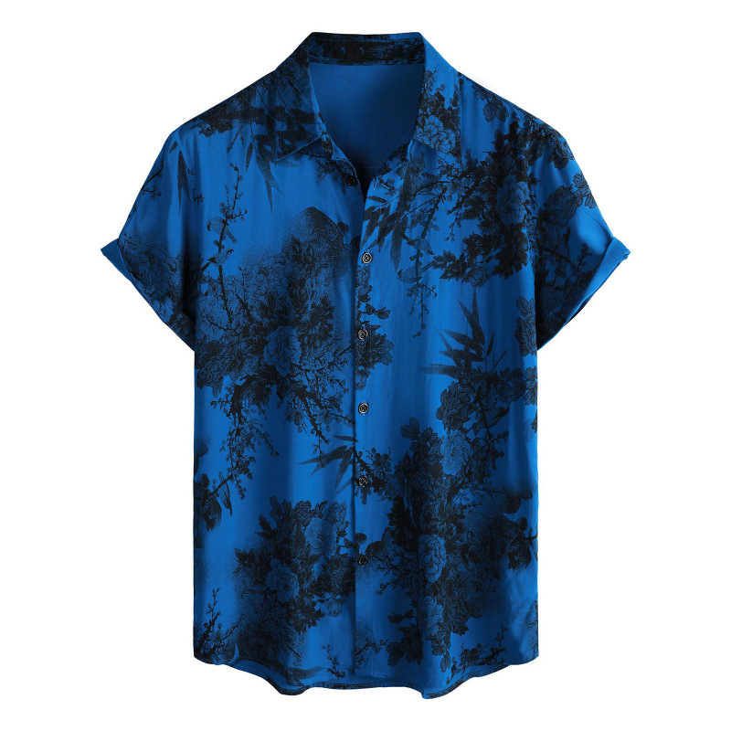 2026 Summer New Cross-Border European and American Foreign Trade Hot-Selling Hawaiian Floral 3D Digital Print Men's Short-Sleeved Shirt