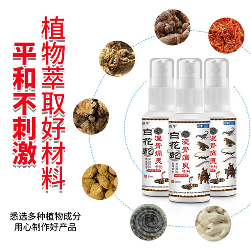 Transparent Bone Liquid White Snake Pain Relieving Spray for Elderly - Wholesale and Retail, Street Stands for Relief, Sheng Niu Manufacturer Directly