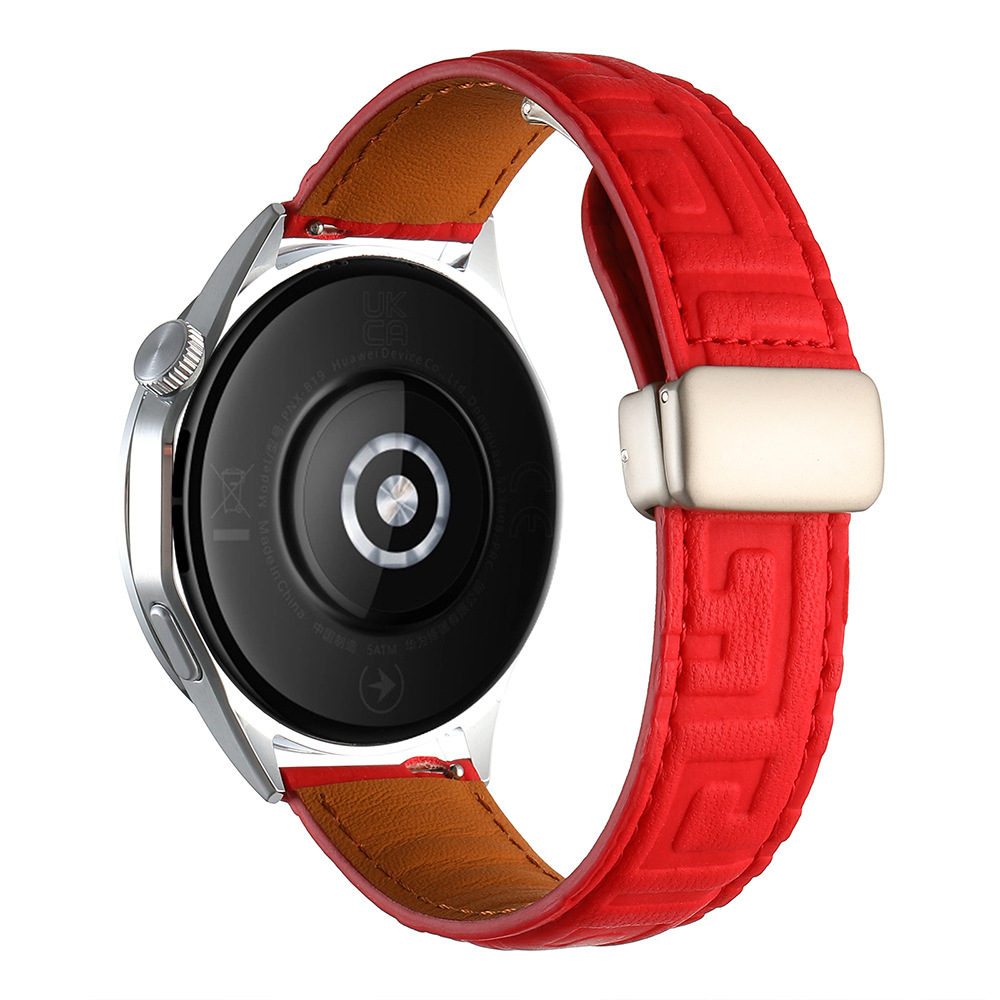 38g Weight Watch Strap Classification Pu Leather Material Solid Color Pattern Retro Style Retro Solid Color Watch Strap 11