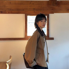 2025秋新款复古宽松巴恩风高级韩版短款小个子风衣外套女工装夹克