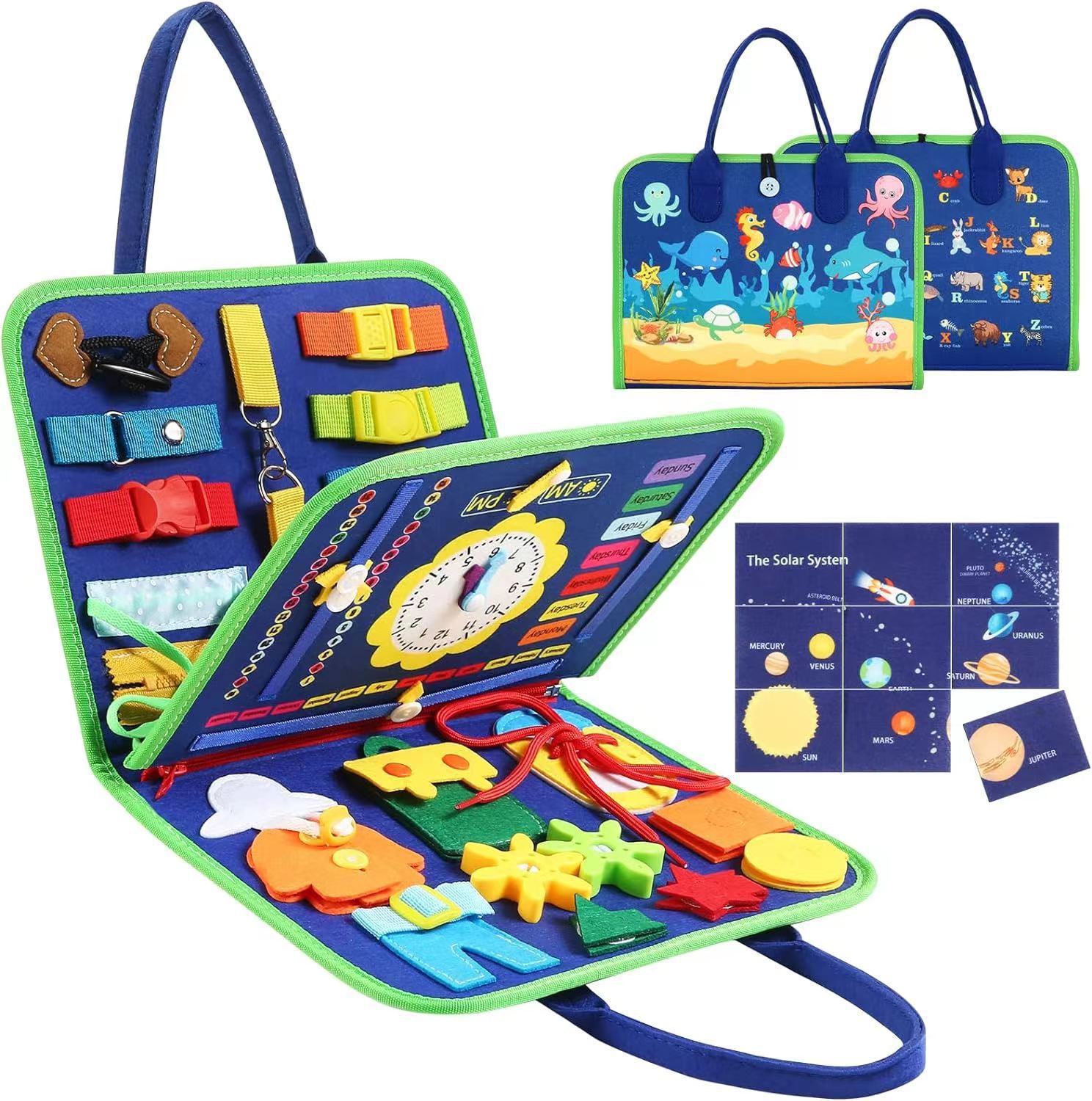 Nuevo cartón de estudio de fieltro transfronterizo de venta caliente para bebés bolsas escolares de fieltro ocupadas para niños