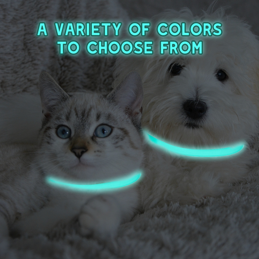 [Anti-Lost Reflective Luminous Pet Collar Choker Soft Rubber]