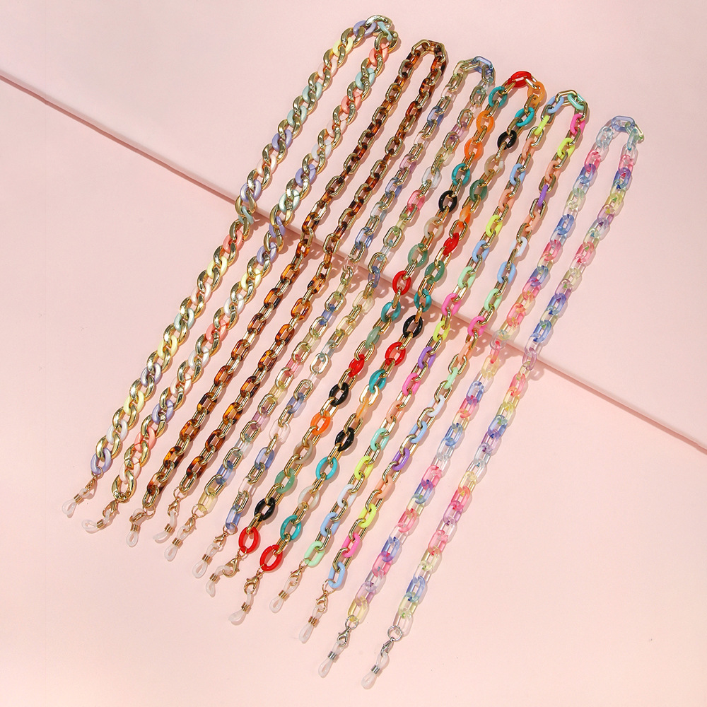 Cross-border Western, European, Asian Acrylic Chain Adult Pendant Mixed Color Multi-purpose Anti-slip Anti-lost Cross Chain Eyeglass Chain
