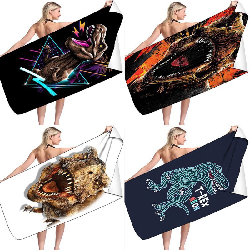 Jurassic Dinosaur Square Beach Towel Printed Bath Towel Seaside Picnic Mat Double-Sided Velvet Super Soft Bath Towel Aliexpress