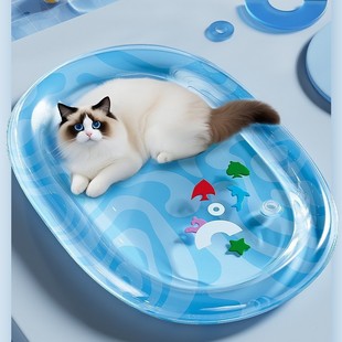 Pet Water Bed Cat Pat Water Mat Large Dog Summer Inflatable Water Filling Ice Mat Summer Cooling Cold Mat Ice Nest
