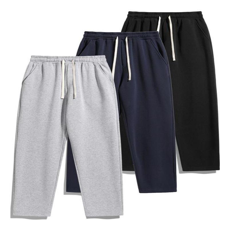 Men's Solid Thermal Lined Drawstring Waist Pants Casual|undefined