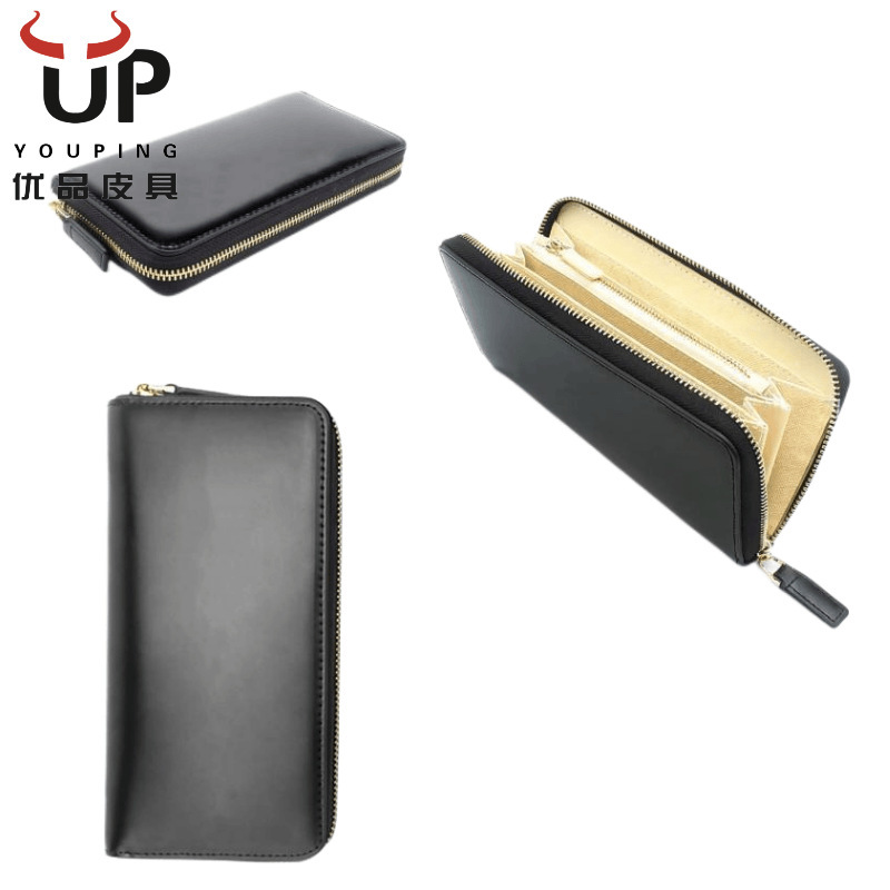 Amazon Contrasting Color Multi-Card Slot Zipper Clutch Wallet Men's Faux Horse Leather Wallet Long Wallet Mid-Length Style