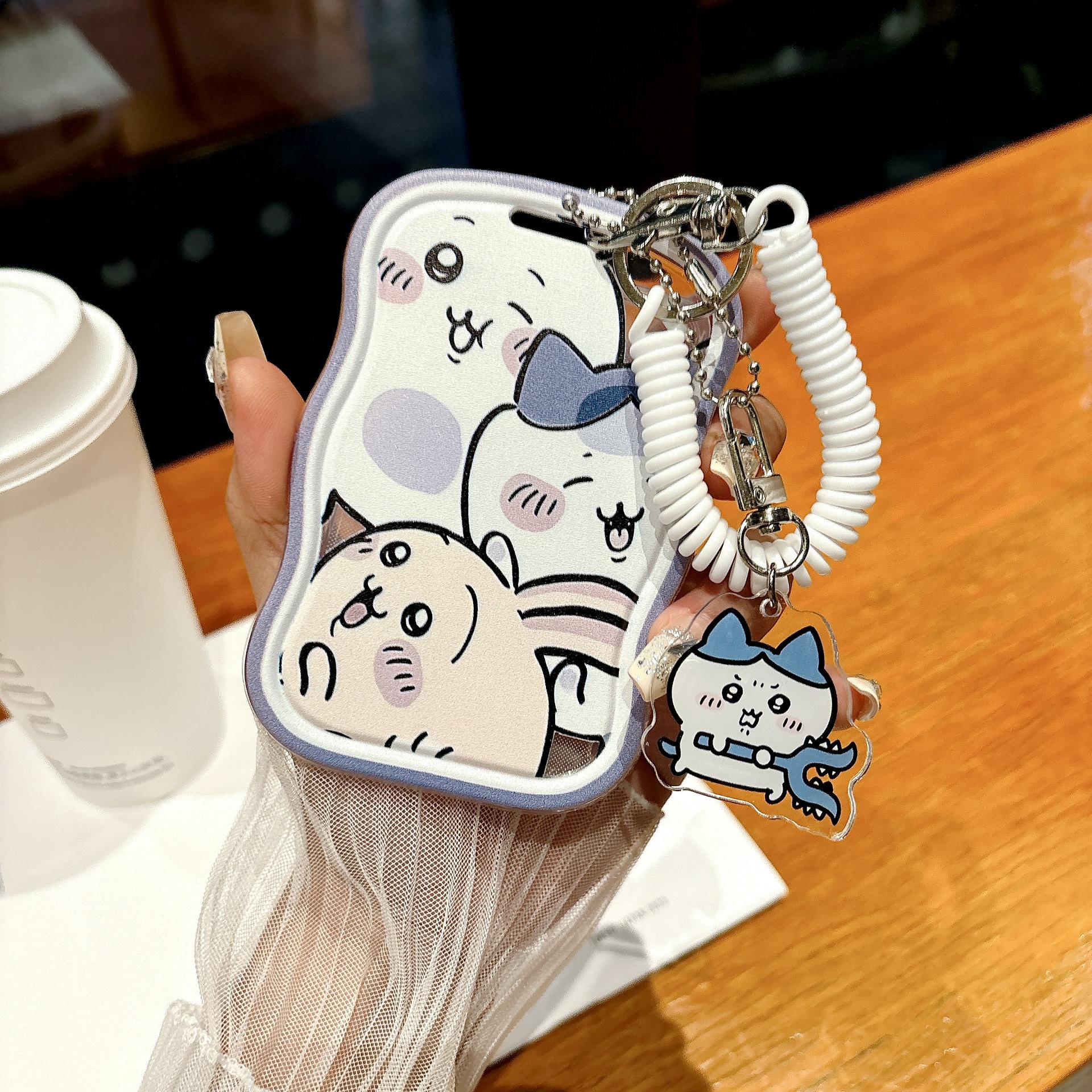 證件防丟透明卡套學生公交校園飯水卡愛豆追星小卡彈簧掛件鑰匙扣