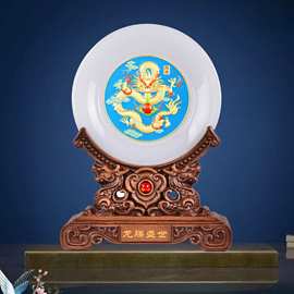 琉璃玉盘摆件龙腾盛世年会纪念品龙年新春贺岁公司开业礼品礼盒装