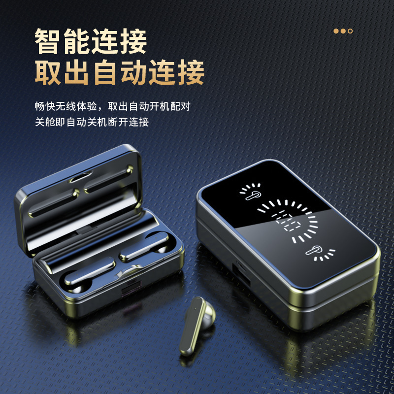 跨境爆款S20无线蓝牙耳机双耳镜面数显TWS5.3入耳迷你式音乐耳机