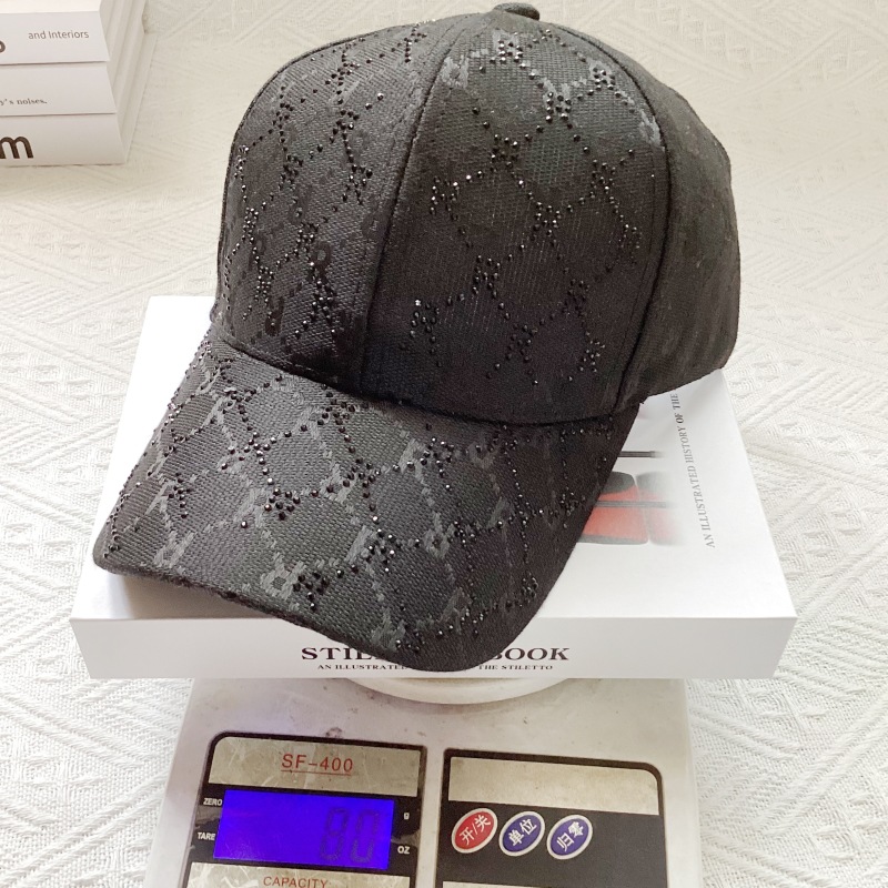 Cappellino da baseball jacquard lettera diamante cappello sole_voghion.com
