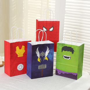 Hot sale in stock anime series kraft paper tote bag cartoon shape packaging gift bag manufacturers