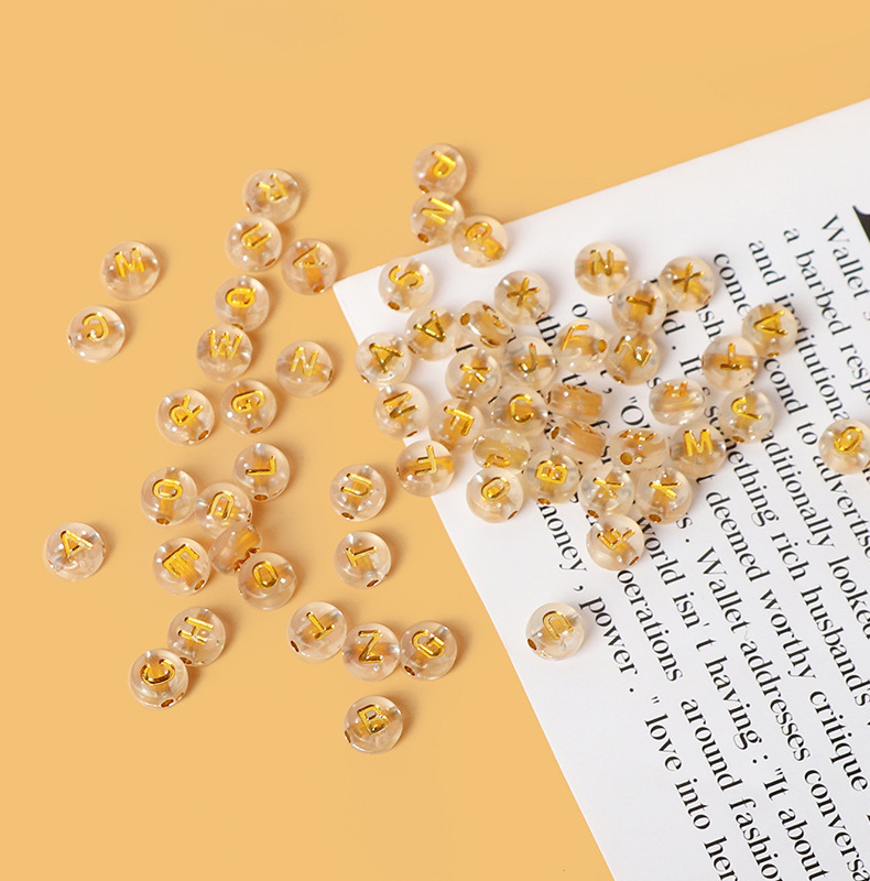 DIY Jewelry Accessories Classification 7*4mm Hole 2~2.9mm Arylic Letter DIY Jewelry Accessories Beads