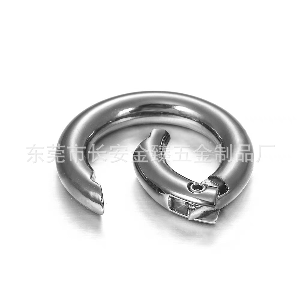 现货挂镀开口弹簧圈 开口圆环扣 锌合金弹簧圆圈 25mm圆形弹簧扣-阿里巴巴