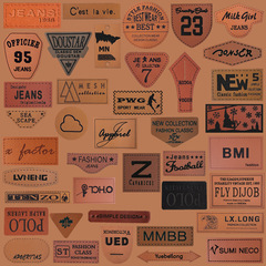 棕色人造皮革DIY皮衣羽絨服帽子包包娃衣DIY配件童裝服裝輔料商標