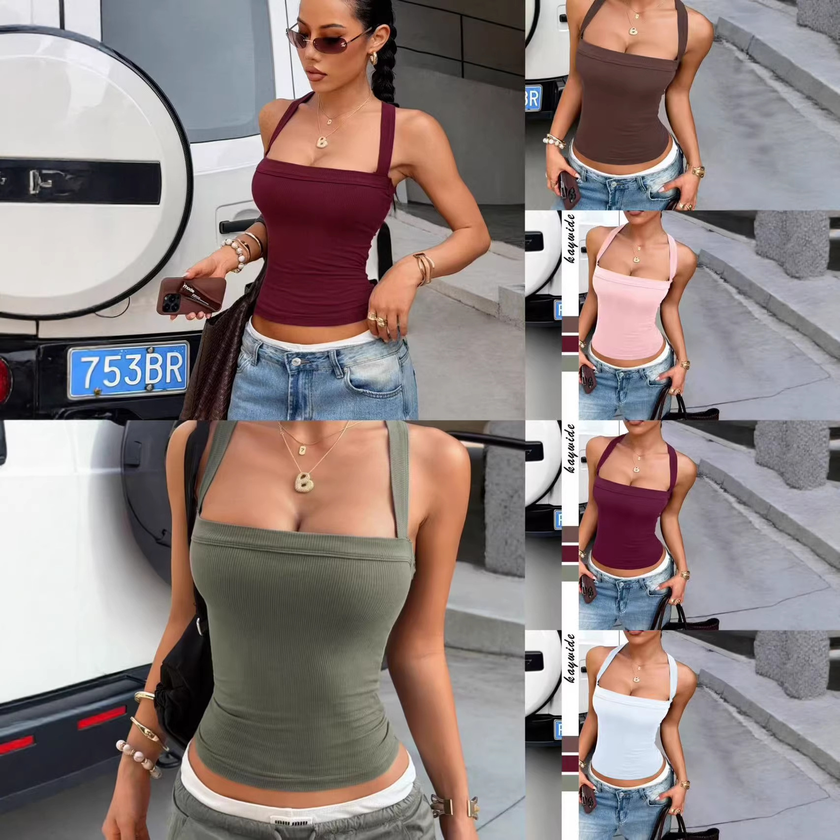 Cross-Border European and American Y2K Spicy Girl Camisole Tube Top Women's Top 2026 Summer Amazon Independent Site