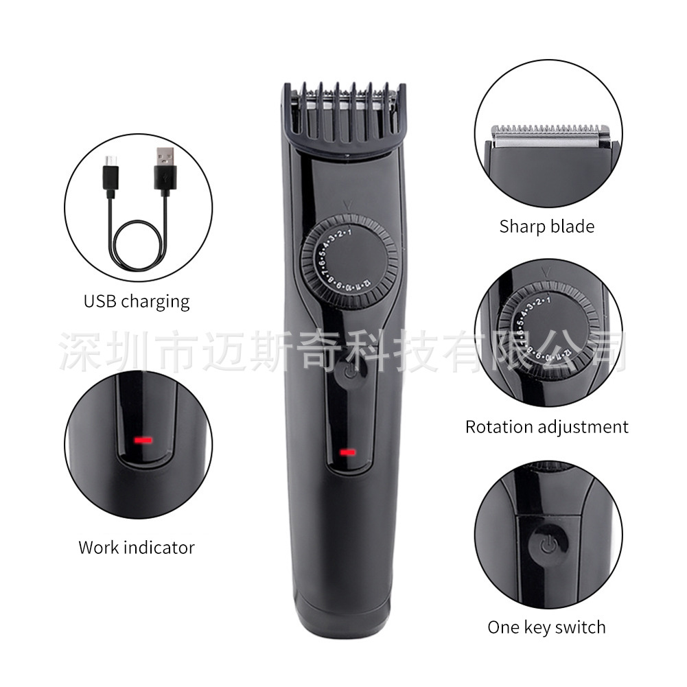 Mesky 新款可调节修剪梳子头发修剪器 Usb 可充电头部头发修剪器