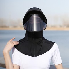 Ice silk sunshade hat sunscreen hat for girls and boys summer face mask hat driving cycling sun hat quick-drying breathable