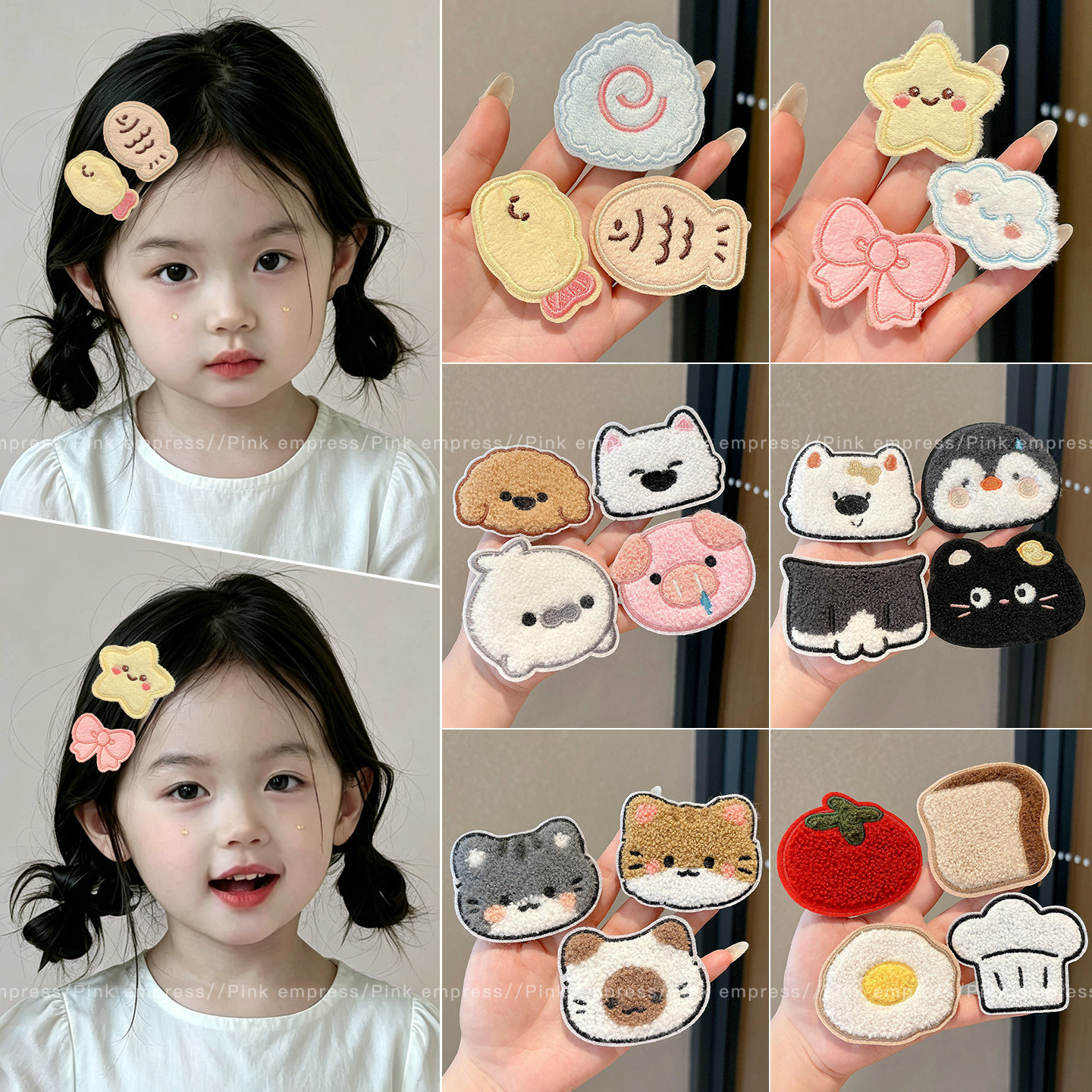 Girls' hair-friendly magic tape hair clips for organizing bangs and side hair, cute children's hair accessories