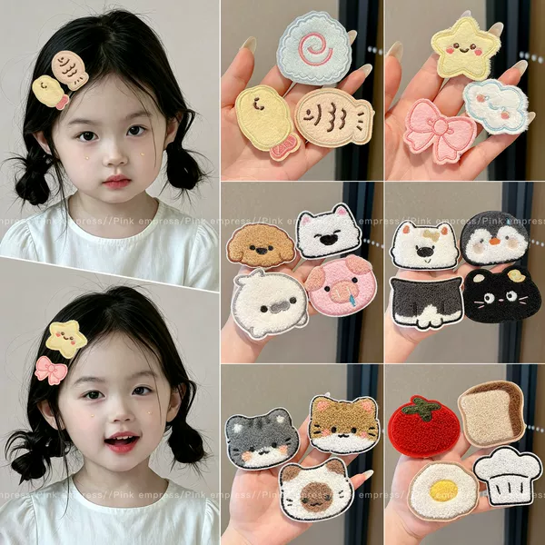 Girls' hair-friendly magic tape hair clips for organizing bangs and side hair, cute children's hair accessories