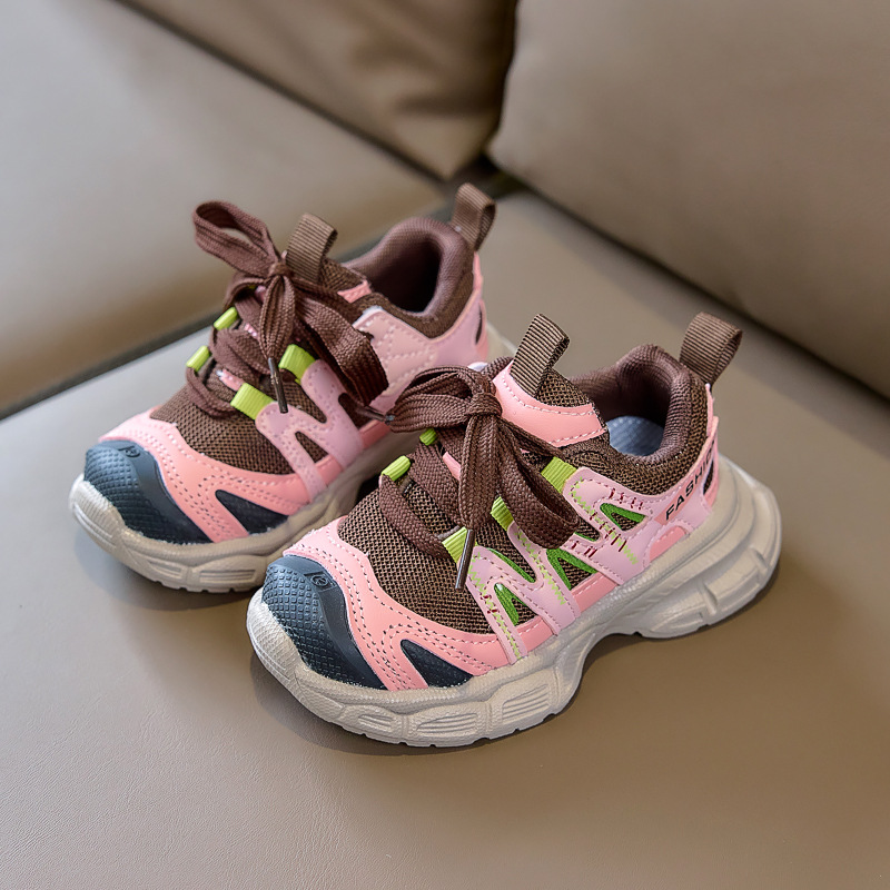 2026 primavera zapatos deportivos para niños, mallas transpirables, zapatos casuales para niños, zapatos de running de suela suave, zapatos de corrida para niñas en stock