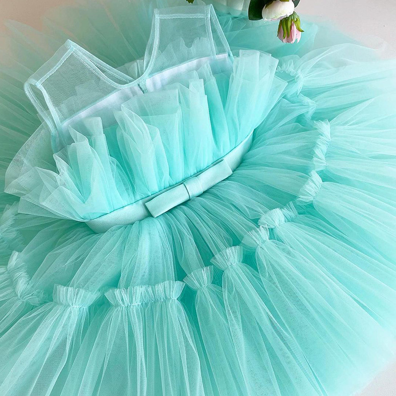 200g Weight Sleeveless Sleeve Length Party Dress Dresses Type Cotton Blend, Polyester Fabric Type Fashion Solid Color Cotton Blend Polyester Girls Dresses