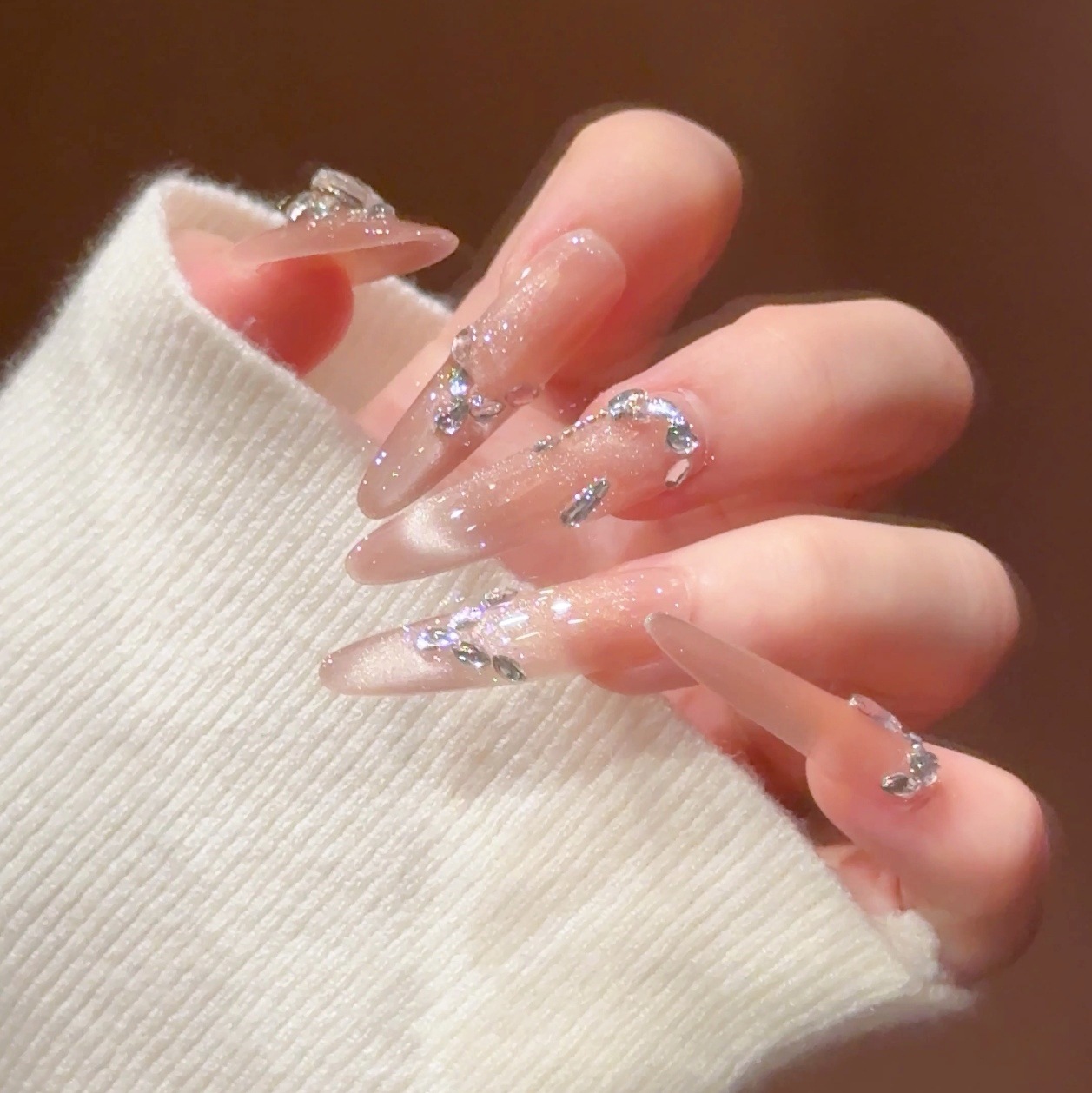 Manicure puro mano perro fino 4.0 pieza de manicure largo parche de uñas acabado manicure falso desgaste desmontable