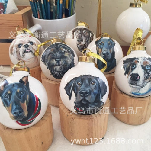 Керамический подвесной шар для украшения окна и елки, рождественский декор 2025 года, керамическое подвесное украшение для интерьера