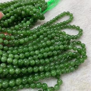 Hotan Jasper 6mm 108 beads spinach green Black Dot beads beads jasper beads pendant chain