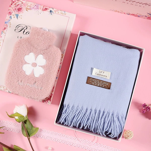 Blue scarf+warm water bottle+long box