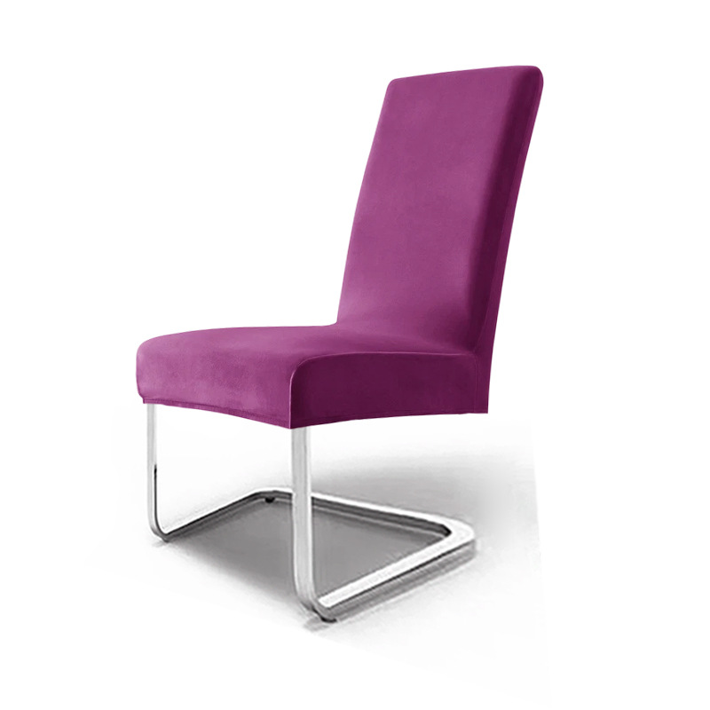 cubierta de silla de terciopelo elástica de plata gruesa cubierta de silla de comedor de hotel cubierta de polvo cubierta de silla de alto nivel sentido transfronterizo