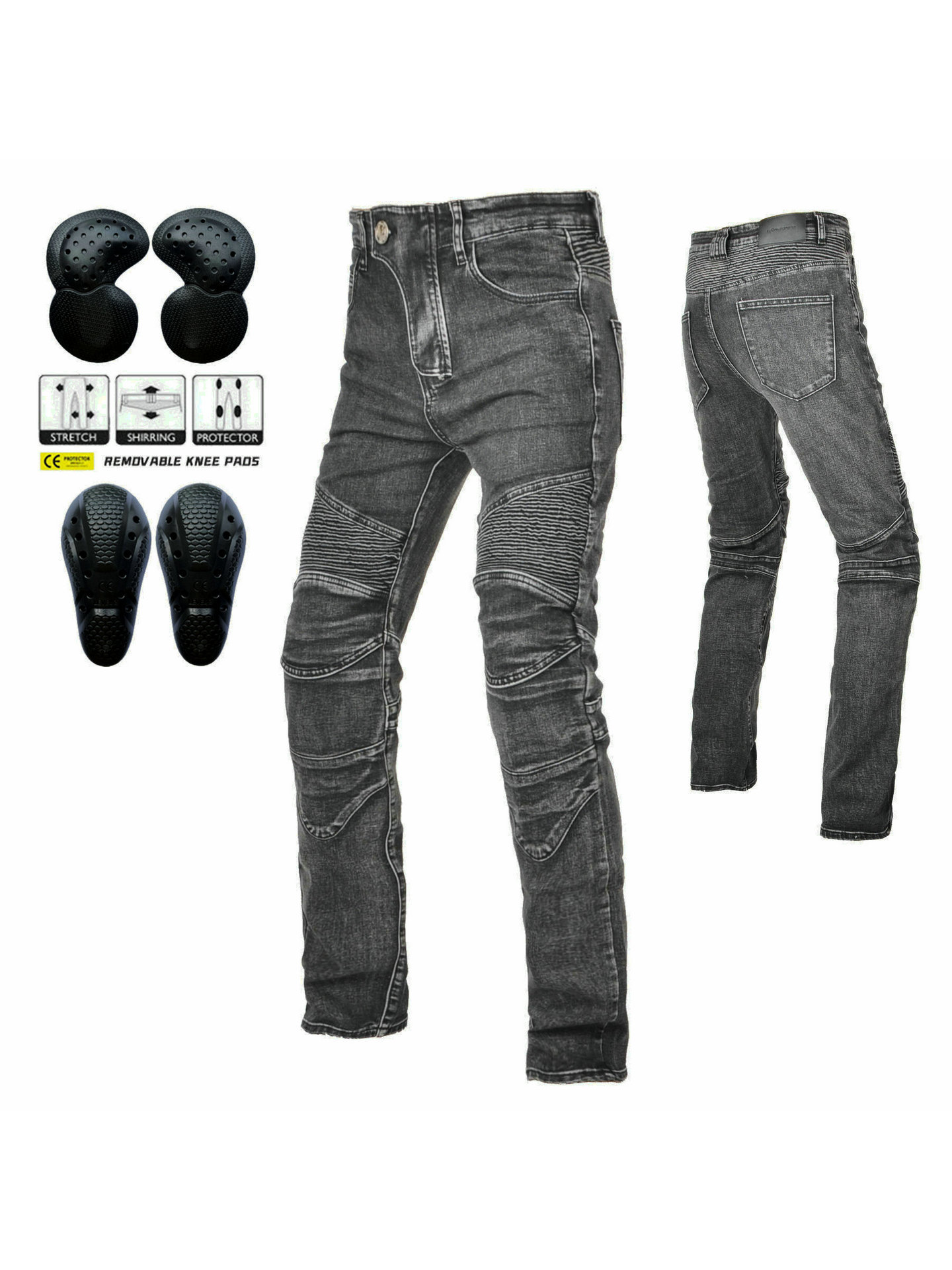 Directo de fábrica de la motocicleta pantalones vaqueros de los hombres de la motocicleta retro pantalones de montar carreras anti-Caída de cross-country pantalones lavados azul