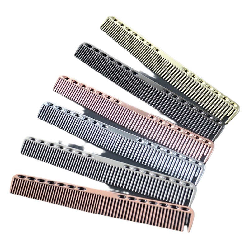 Espacio de aluminio peine peluquería profesional peine de corte de pelo de dos lados peine de pelo femenino peine de pelo de doble cabeza peine de corte peine de acero peine de aviación