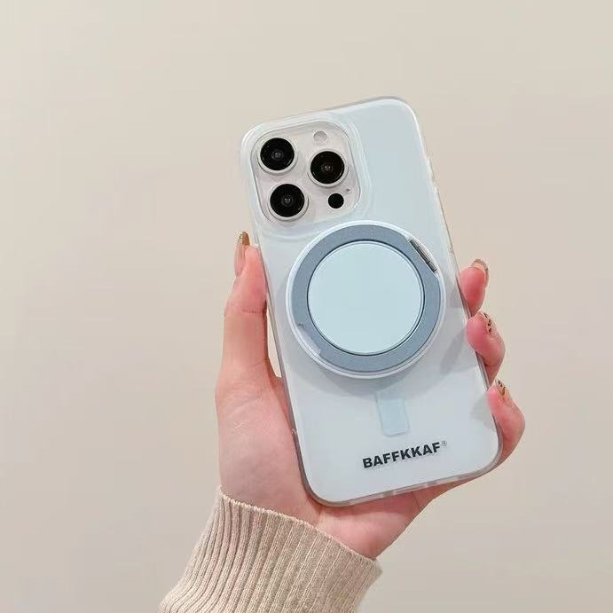 Funda magnética simple de color sólido con soporte 360° para iPhone 17 Pro Max/16, correa para teléfono Apple 14/15 para mujer